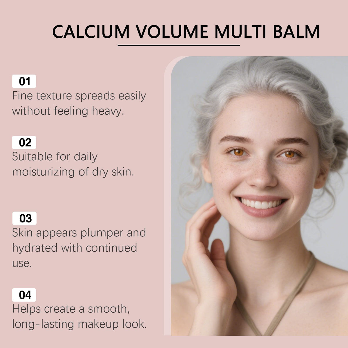 Viareline Calcium Volume Multi Balm benefits: smooths, hydrates and nourishes skin bounce
